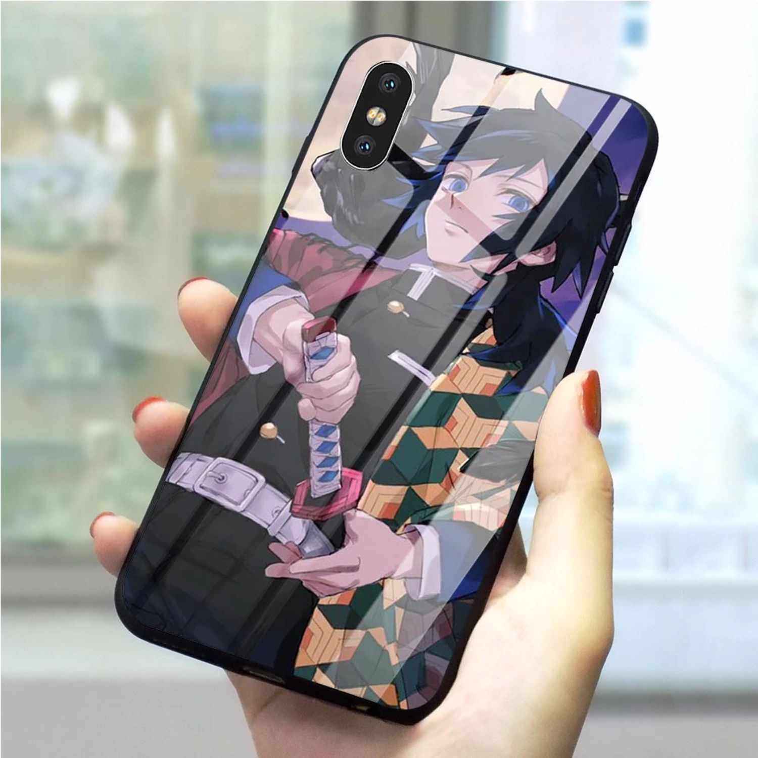 Demon Slayer Tomioka Giyuu Tempered Glass Phone Case For IPhone 11 Pro