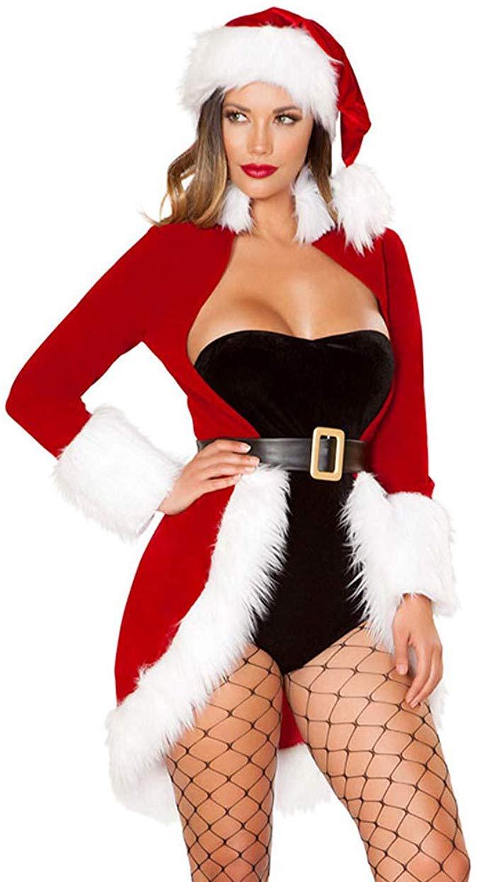 Sexy Christmas Costume Mrs Santa Dress Theme Party Role Play Gift Women