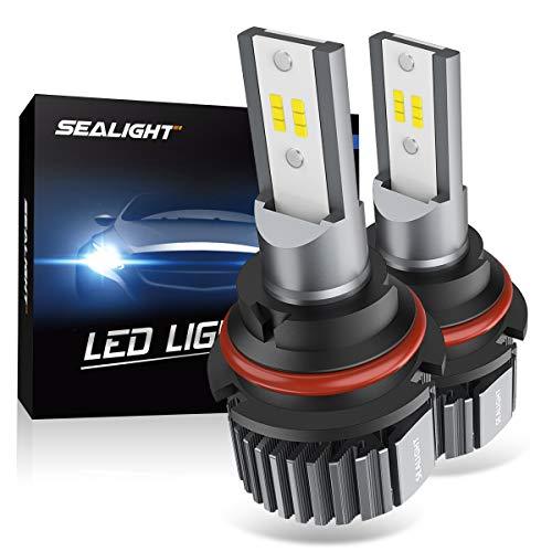 SEALIGHT 9004 HB1 LED Headlight Bulbs Fanless 6000K White Easy