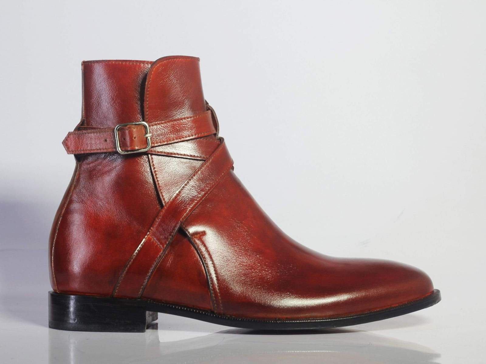 Bespoke Burgundy Leather Ankle Jodhpurs Boots For Men S Boots