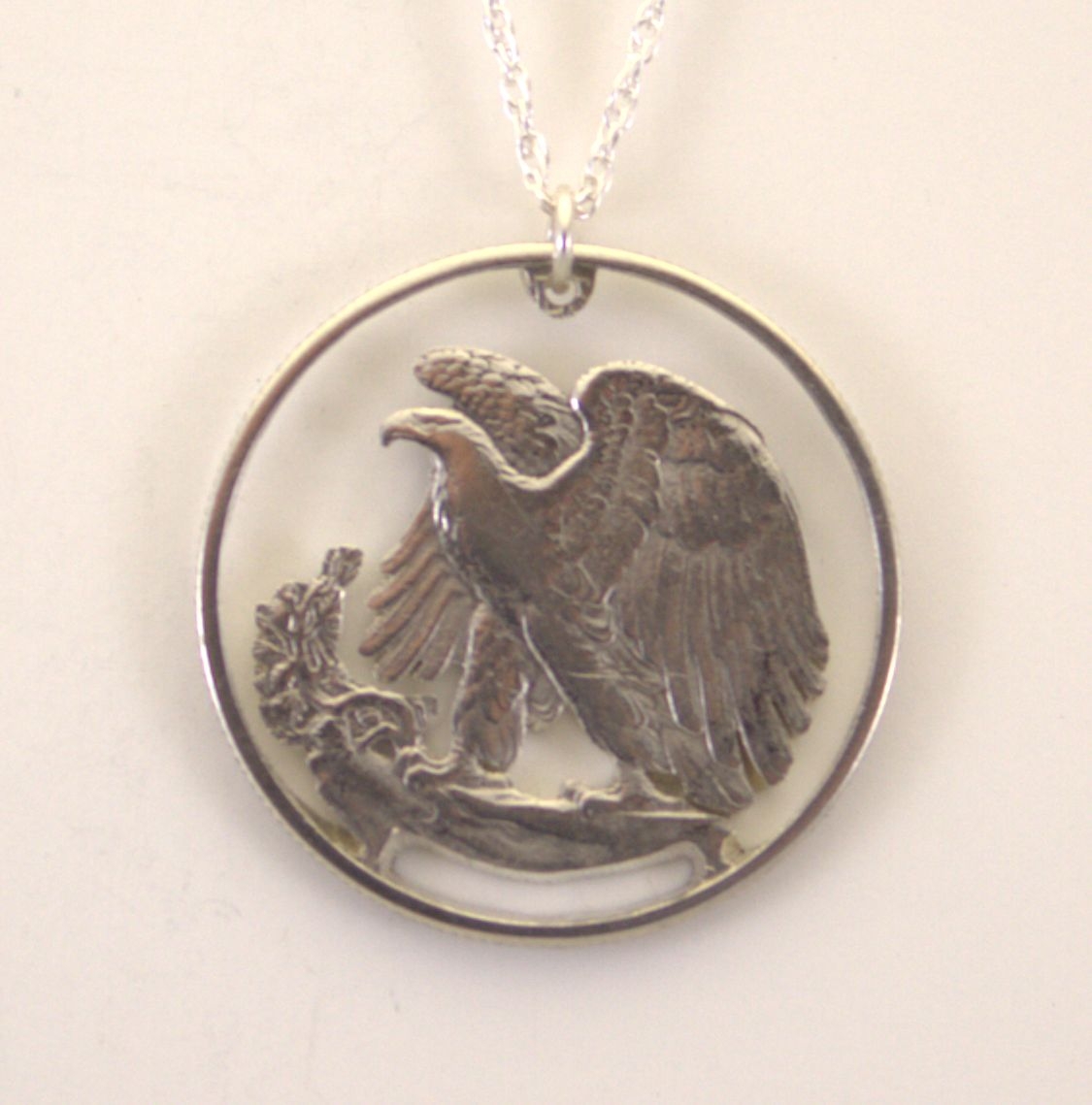 Cut Out Coin Jewelry Walking Liberty Reverse With Rim Necklaces