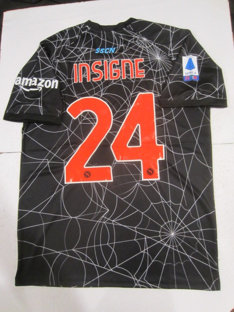 Lorenzo Insigne Napoli Halloween Spider Web Match Black Soccer Jersey