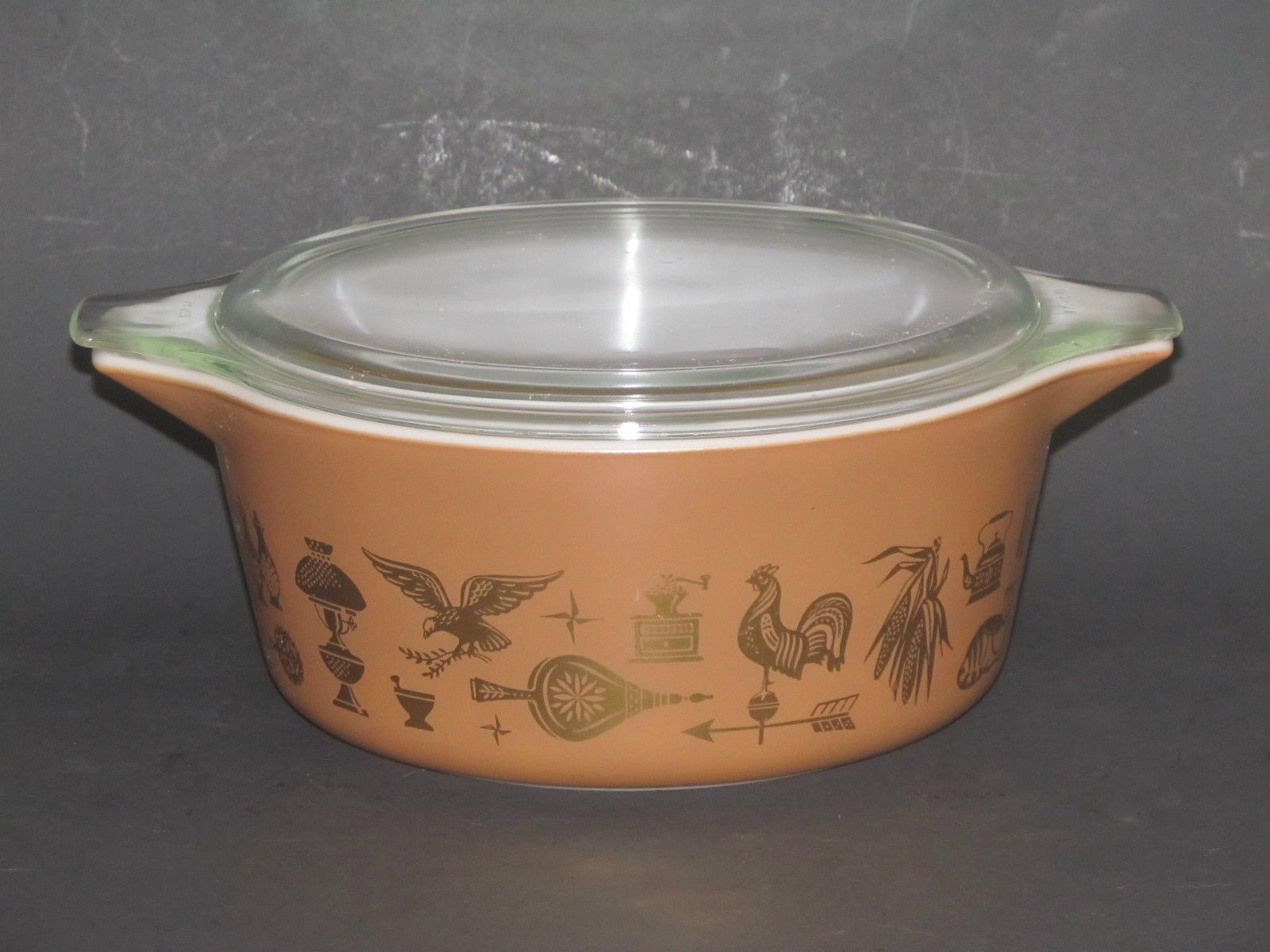 Pyrex Early American Round Casserole Baking Dish Qt Euc Pyrex