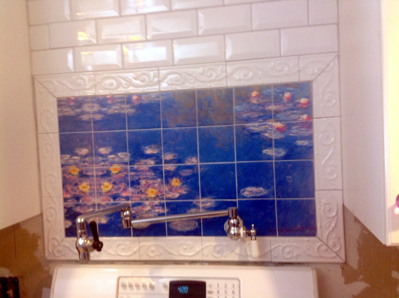 Tiles Art Monet Pond Great Bathroom Backsplash Tile Mural Behind