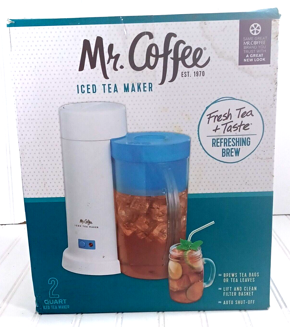 New Mr Coffee Iced Tea Pot Maker Quart Pitcher Tm Blue Steeper