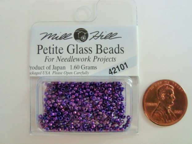 Mill Hill Petite Glass Beads For Needlework Projects 42101 Purple Beads