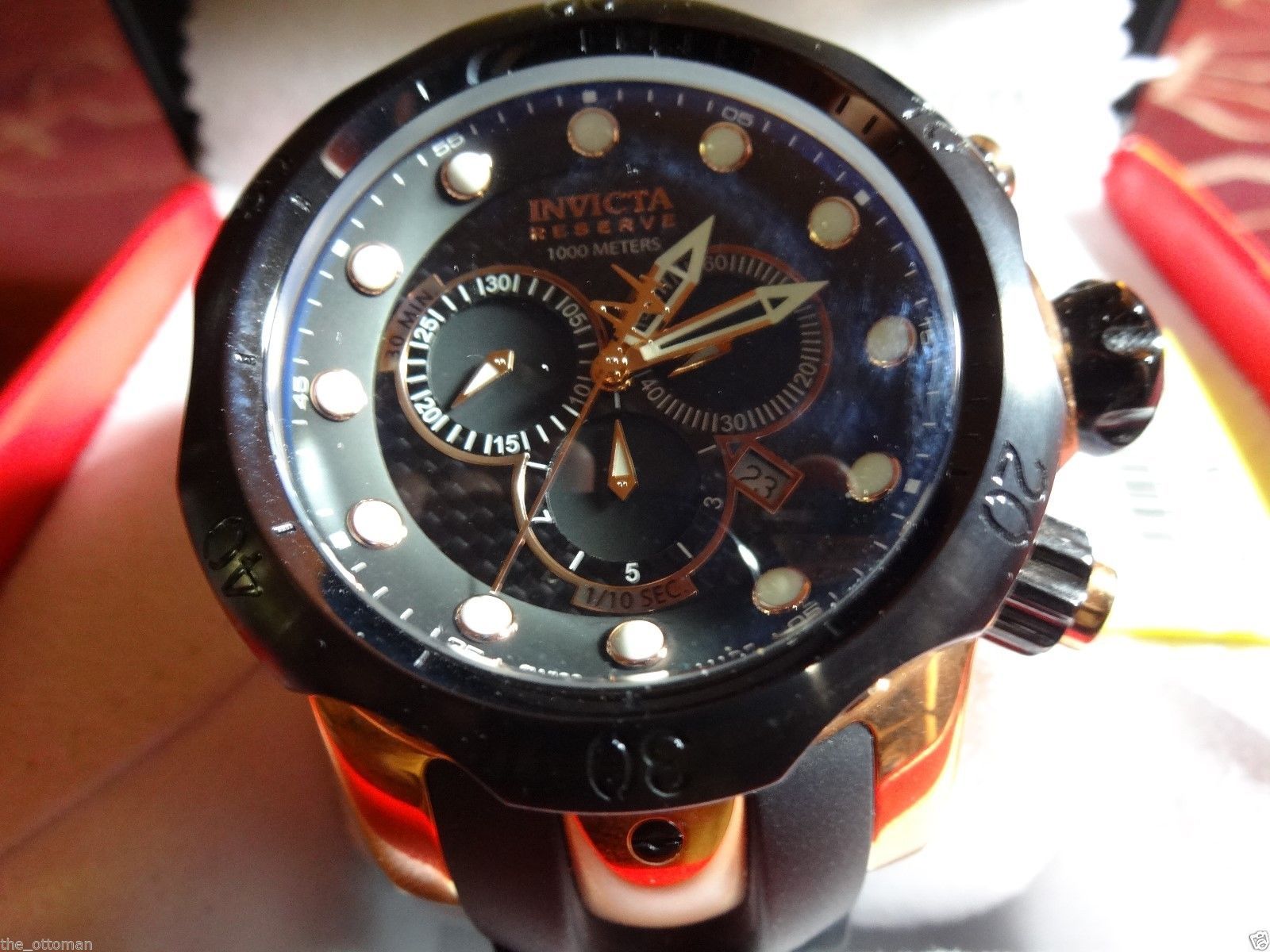 Invicta 0361 Mens Venom Reserve Collection Rose Gold Chronograph Gift