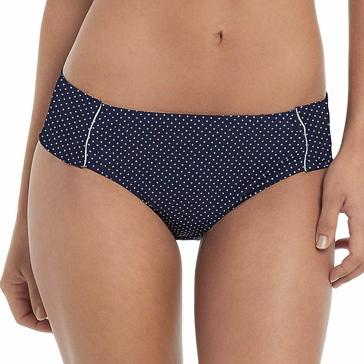 Panache NAVY SPOT Britt Gathered Bikini Swim Brief US Large UK 14