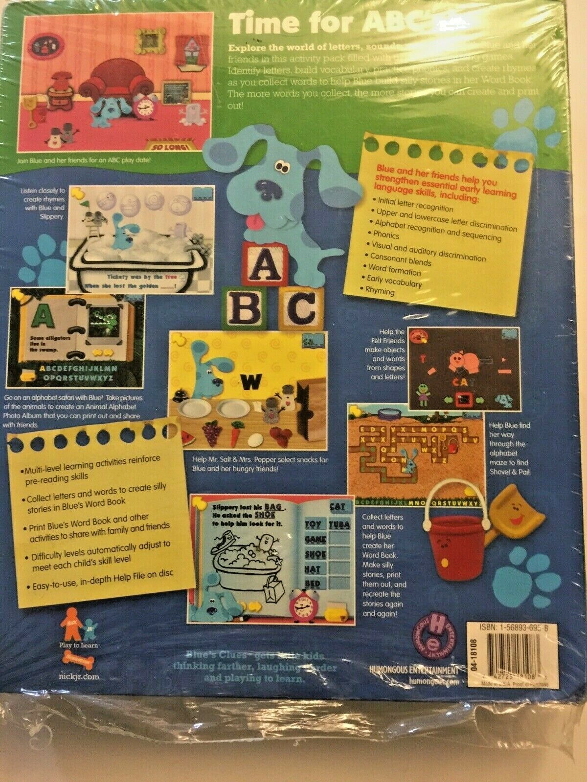 Blue S Clues Abc Time Activities Win Mac Pc Cd Rom Game Ages