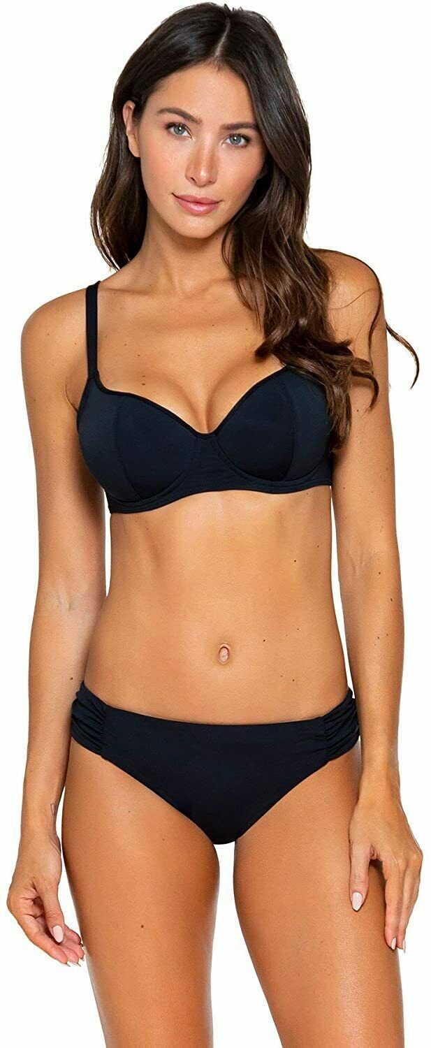 Sunsets Black Carmen With Underwire Bikini Swim Top Us E F G