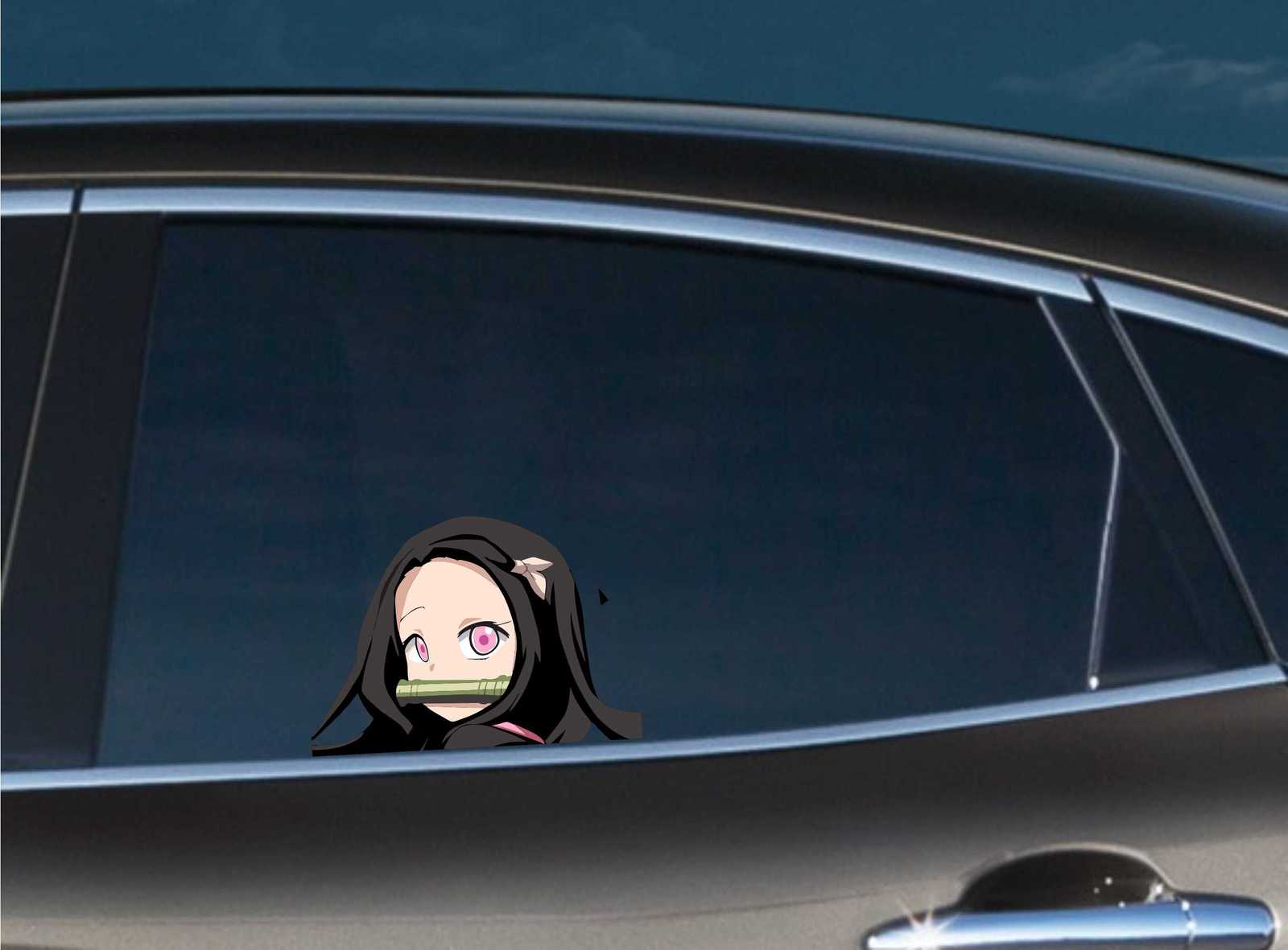 Nezuko Kamado Peeking Peeker Window Vinyl Decal Anime Stickers Demon