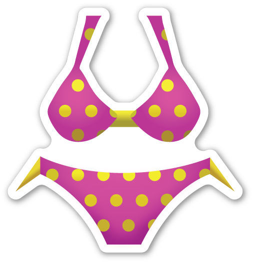 Emoji Bikini Shaped Vinyl Sticker Mm Or Mm App Iphone Hen Doo