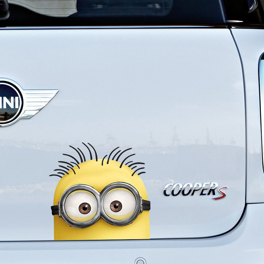 Despicable Me Minion Peeking Colour Vinyl Decal Window Sticker Car Bumper Gift Graphics Decals