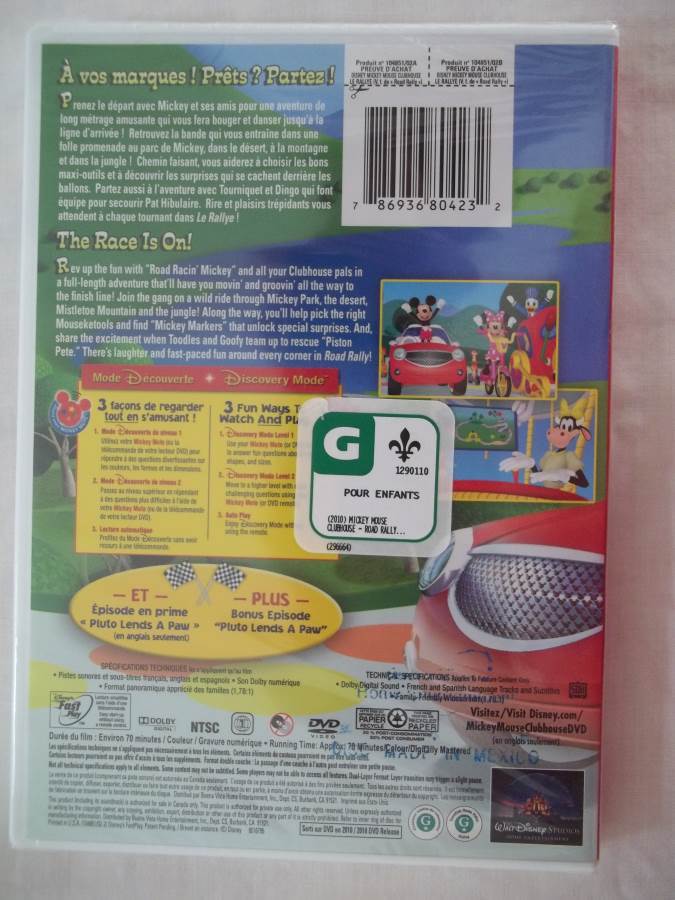 Mickey Mouse Clubhouse Road Rally Le Rallye Dvd Brand New English