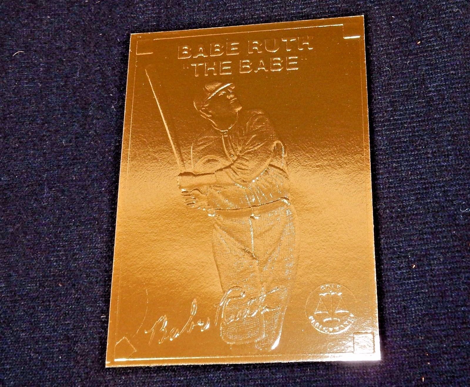 Babe Ruth K Gold Foil Baseball Card Plastic Holder W Serial