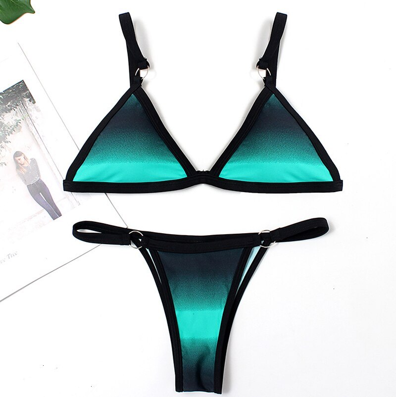 Sexy Solid Bikini Set Women Brazilian Swimwear Low Waist Bathing Suit