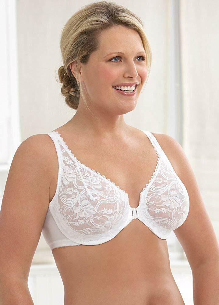 GLAMORISE White Wonderwire Front Close Bra US 46DD UK 46DD NWOT