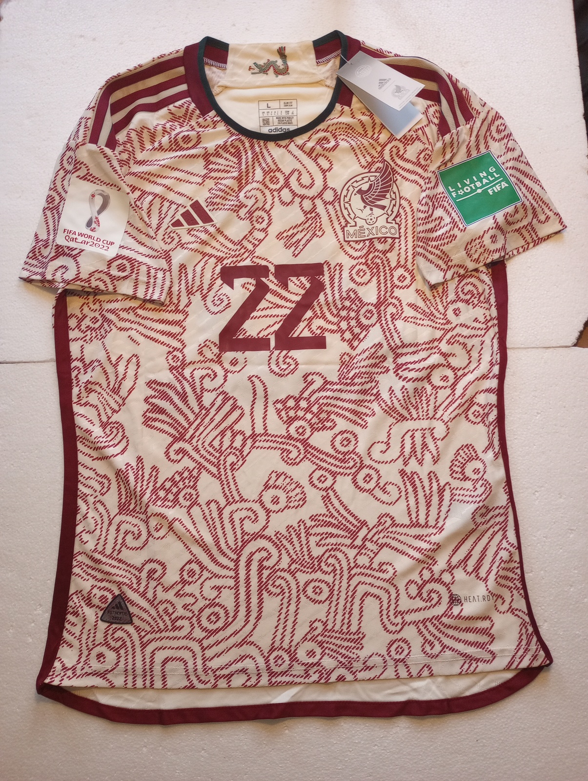 Hirving Lozano Mexico World Cup Qatar Match Slim White Away Soccer