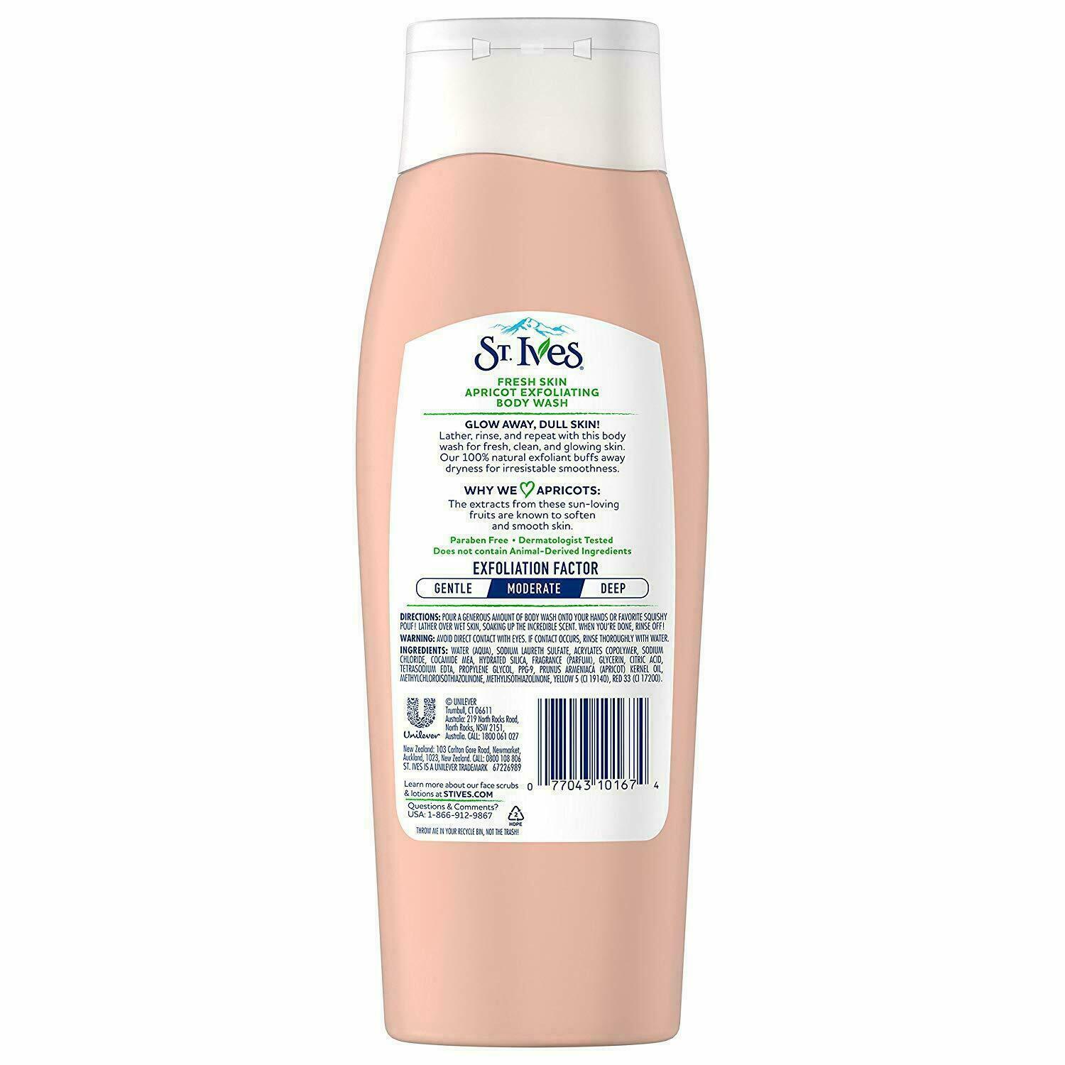 ST Ives Fresh Skin Apricot Exfoliating Body Wash 400 Ml Body Washes