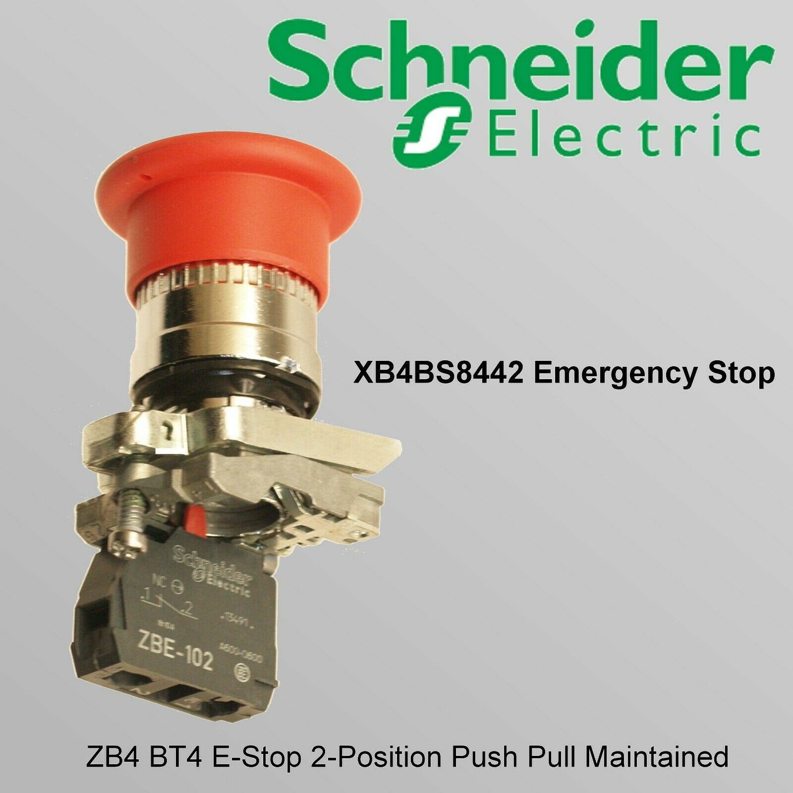 Schneider Electric Xb Bs Emergency Stop Push Pull Complete N C