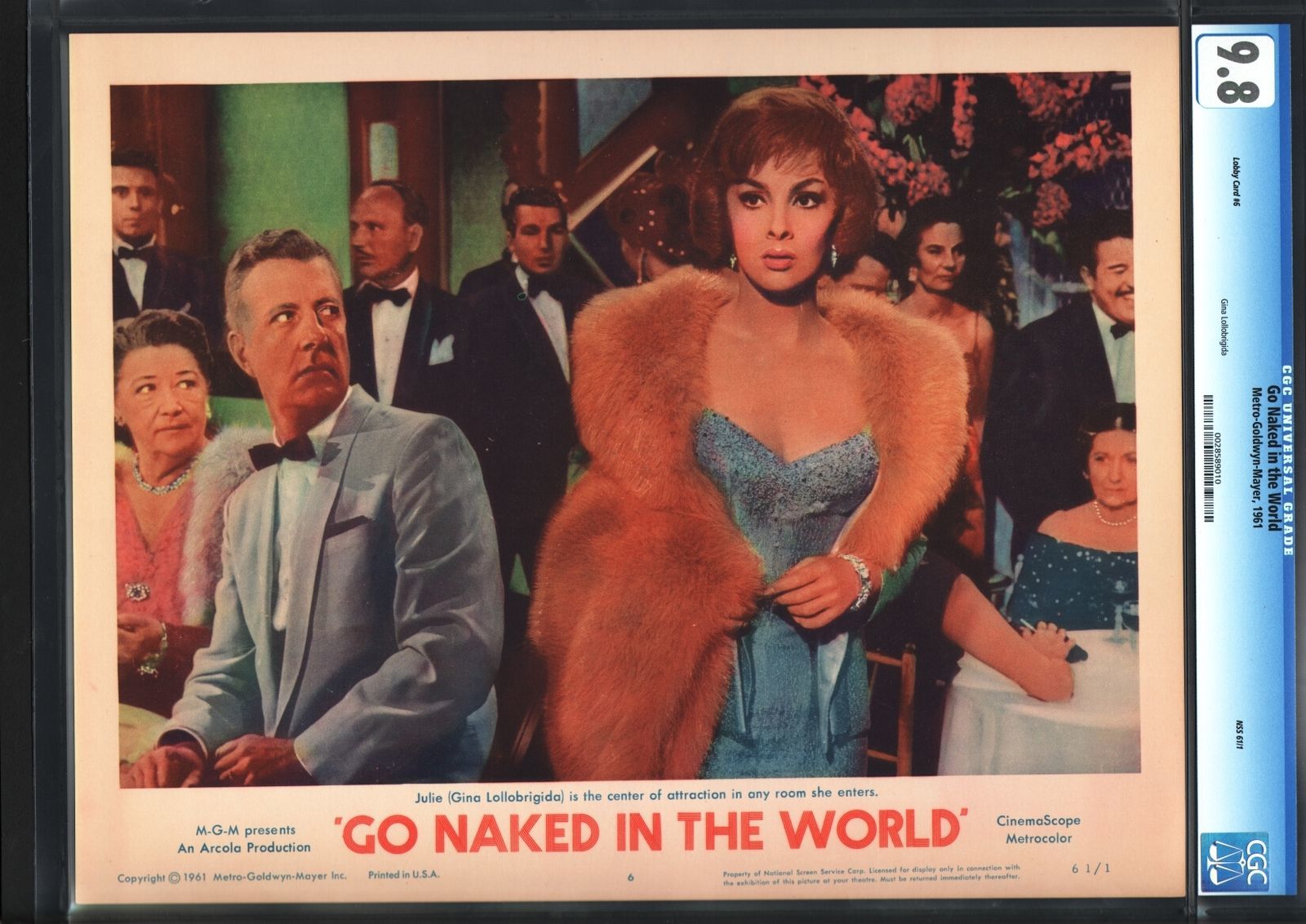 GO NAKED IN THE WORLD GINA LOLLOBRIGIDA CGC MINT LOBBY NM MINT 1960 69