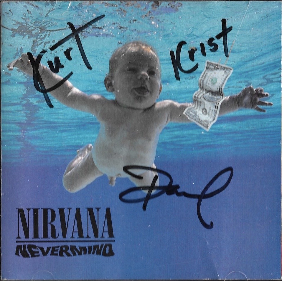 Kurt Cobain Nirvana Full Band Signed Nevermind Cd Autograph Krist Grohl Coa Music