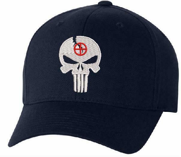 Black Punisher Skull Military Navy Seal Special Forces Flex Fit