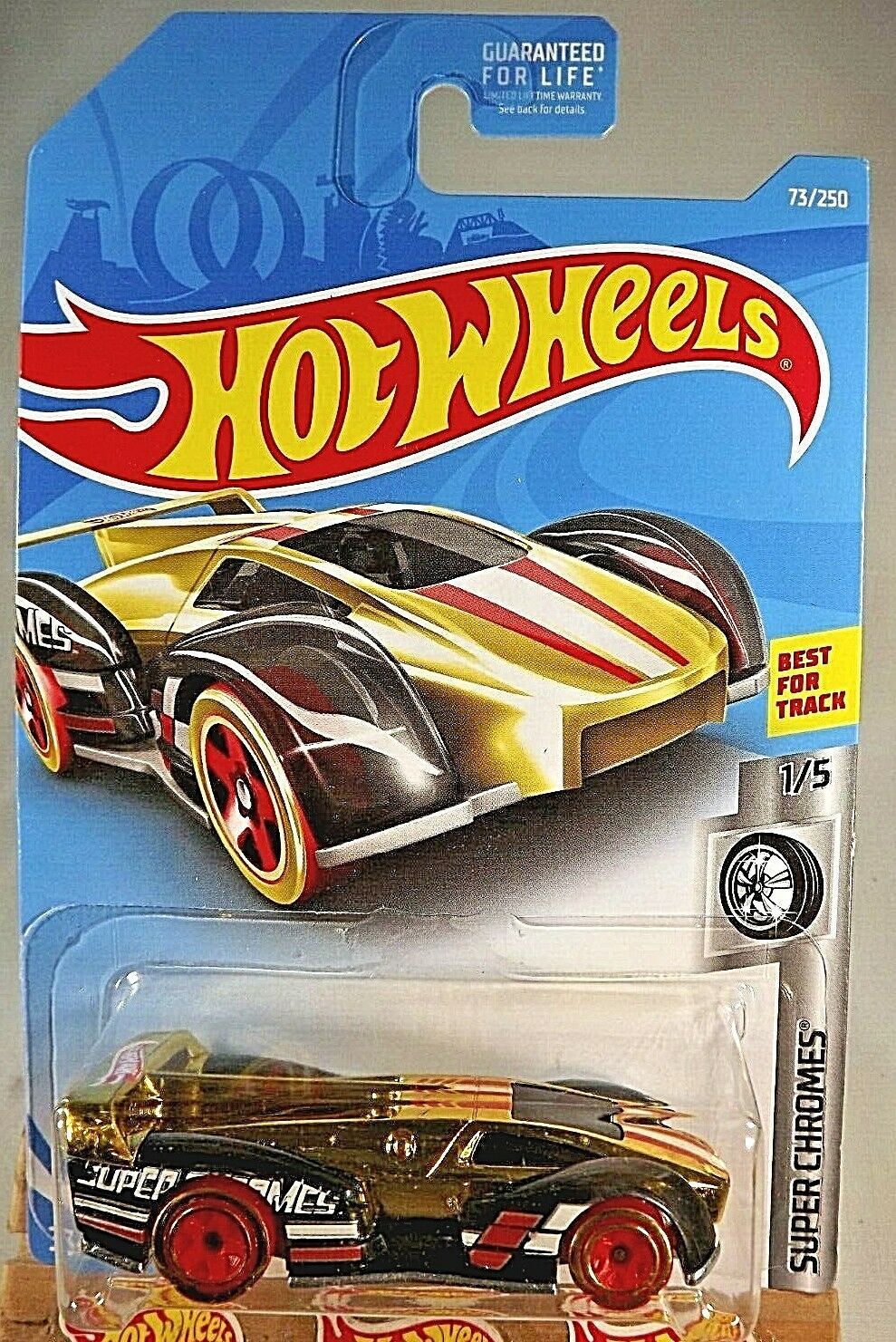 2019 Hot Wheels 73 Super Chromes 1 5 ELECTRACK Gold Variant W Red Whls