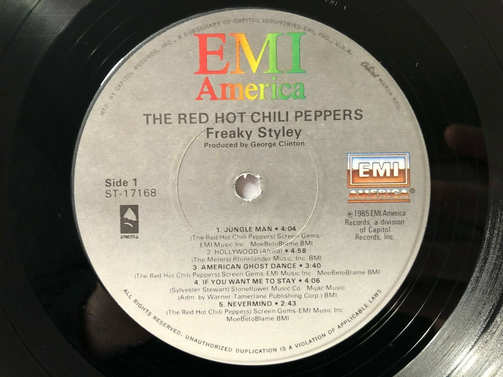 1985 Red Hot Chili Peppers Freaky Styley LP EMI America Records ST