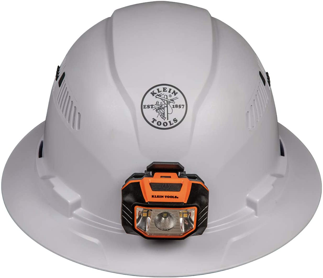 Klein Tools Hard Hat With Light Vented Full Brim Style Padded