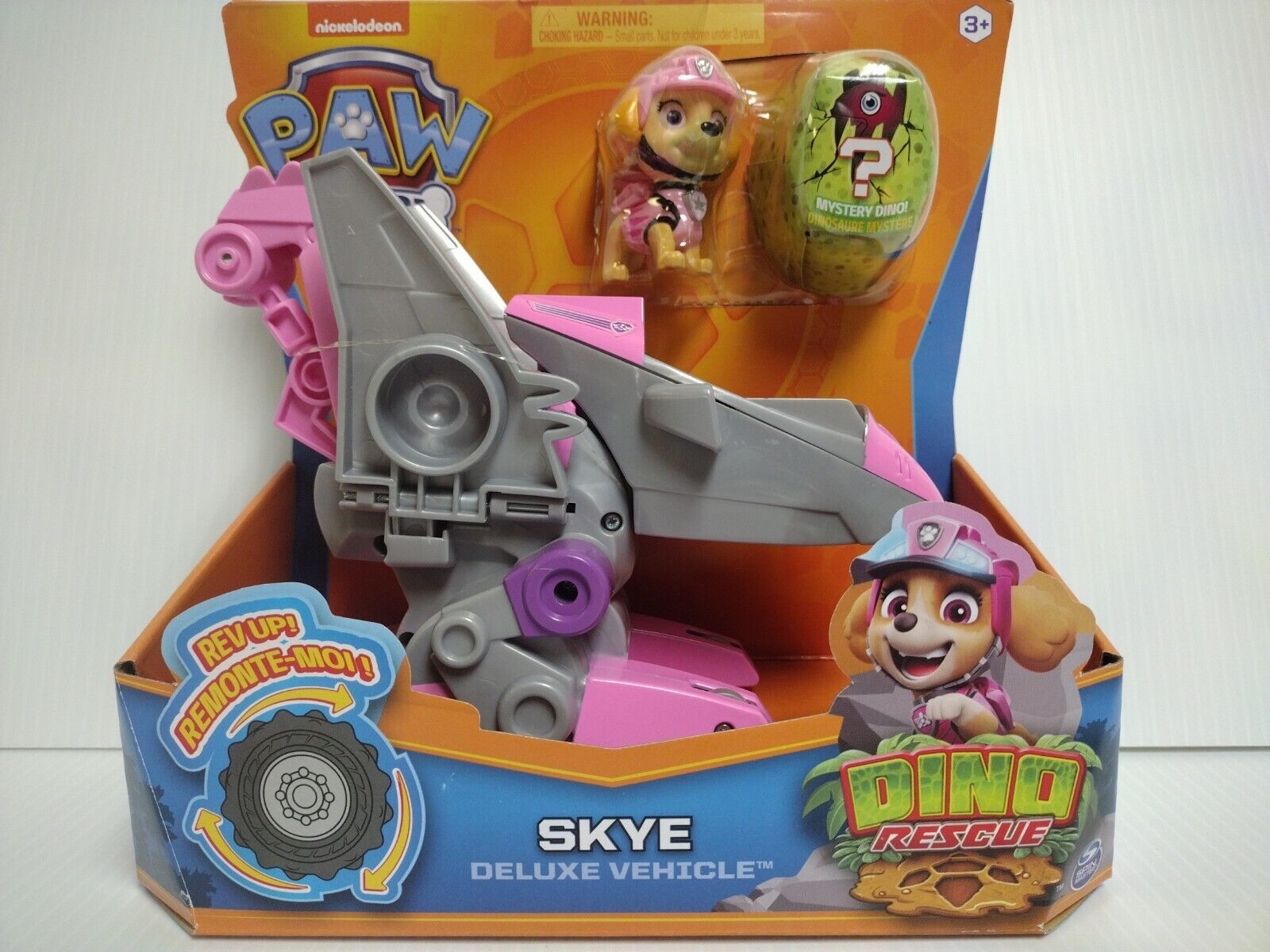 PAW Patrol Dino Rescue Skyes Deluxe Rev Up Vehicle With Mystery