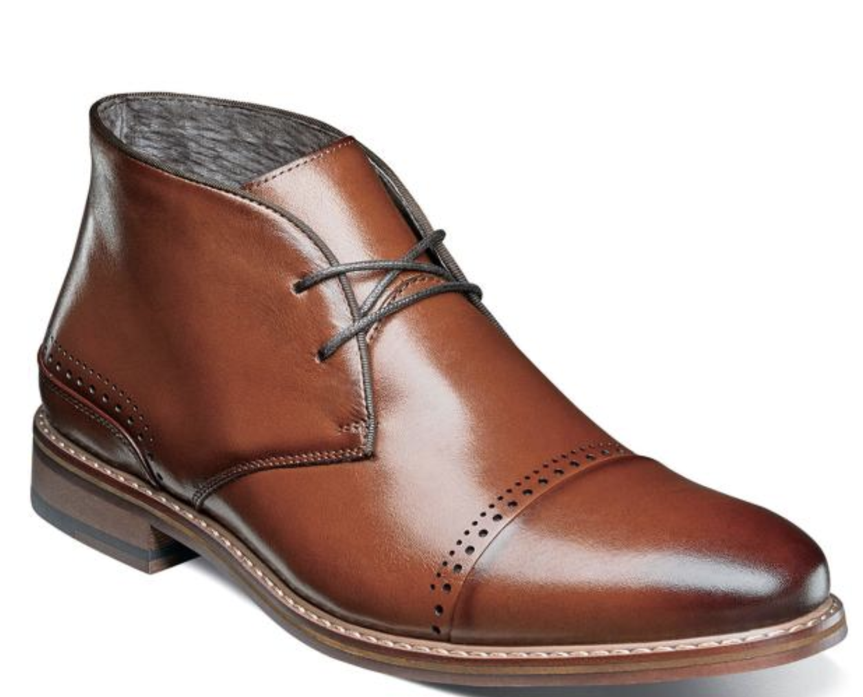 Brown Color Superior Leather Stylish High Ankle Customized Cap Toe