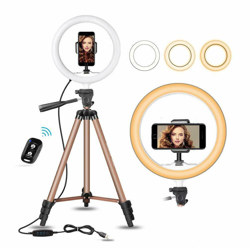 UBeesize 10 Selfie Ring Light With 50 Extendable Tripod Stand