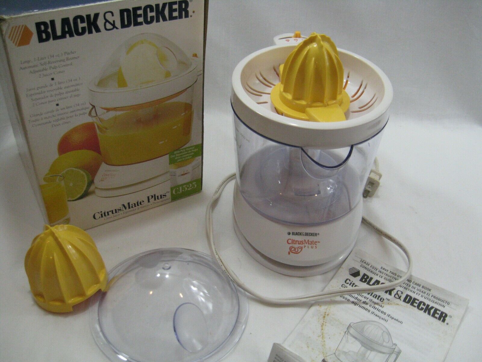 Black Decker Cj Citrusmate Plus Citrus Juicer Electric Juice