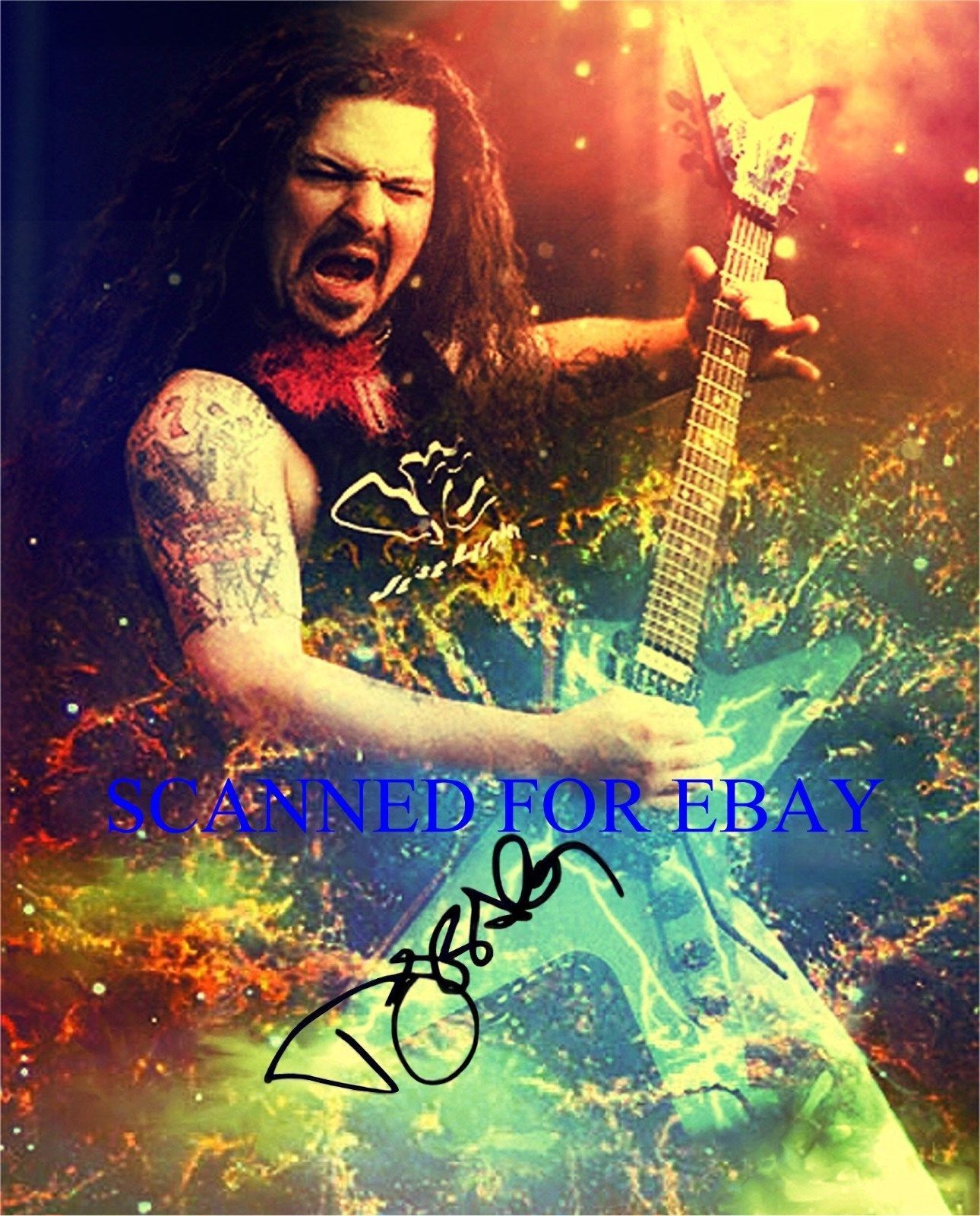 Dimebag Darrell Lance Abbott Signed Autograph Autogram X Rp Photo