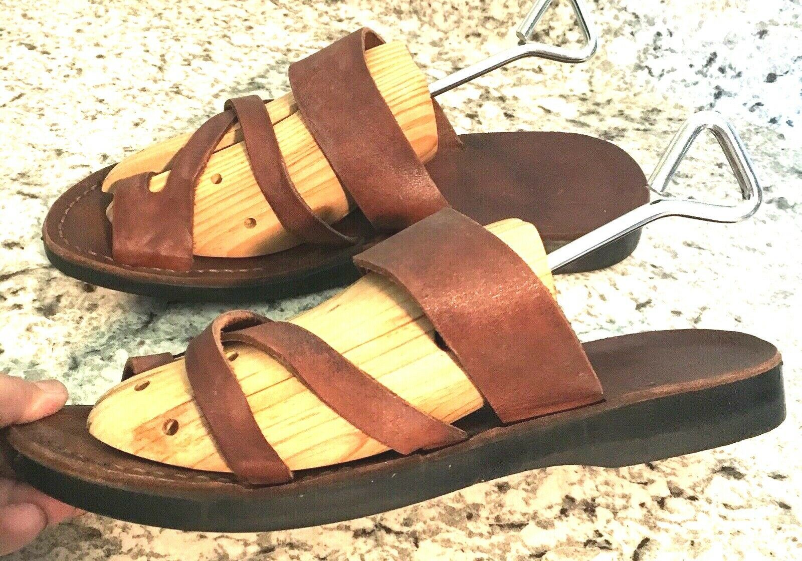 CAMEL Jerusalem Biblical Jesus Sandals Brown Leather Strap Handmade M9