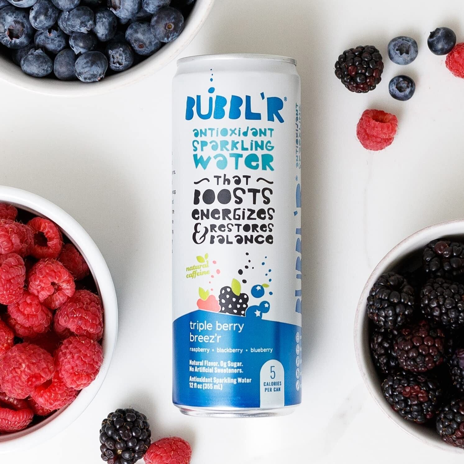 BUBBL R Triple Berry Breez R Antioxidant Sparkling Water With Natural