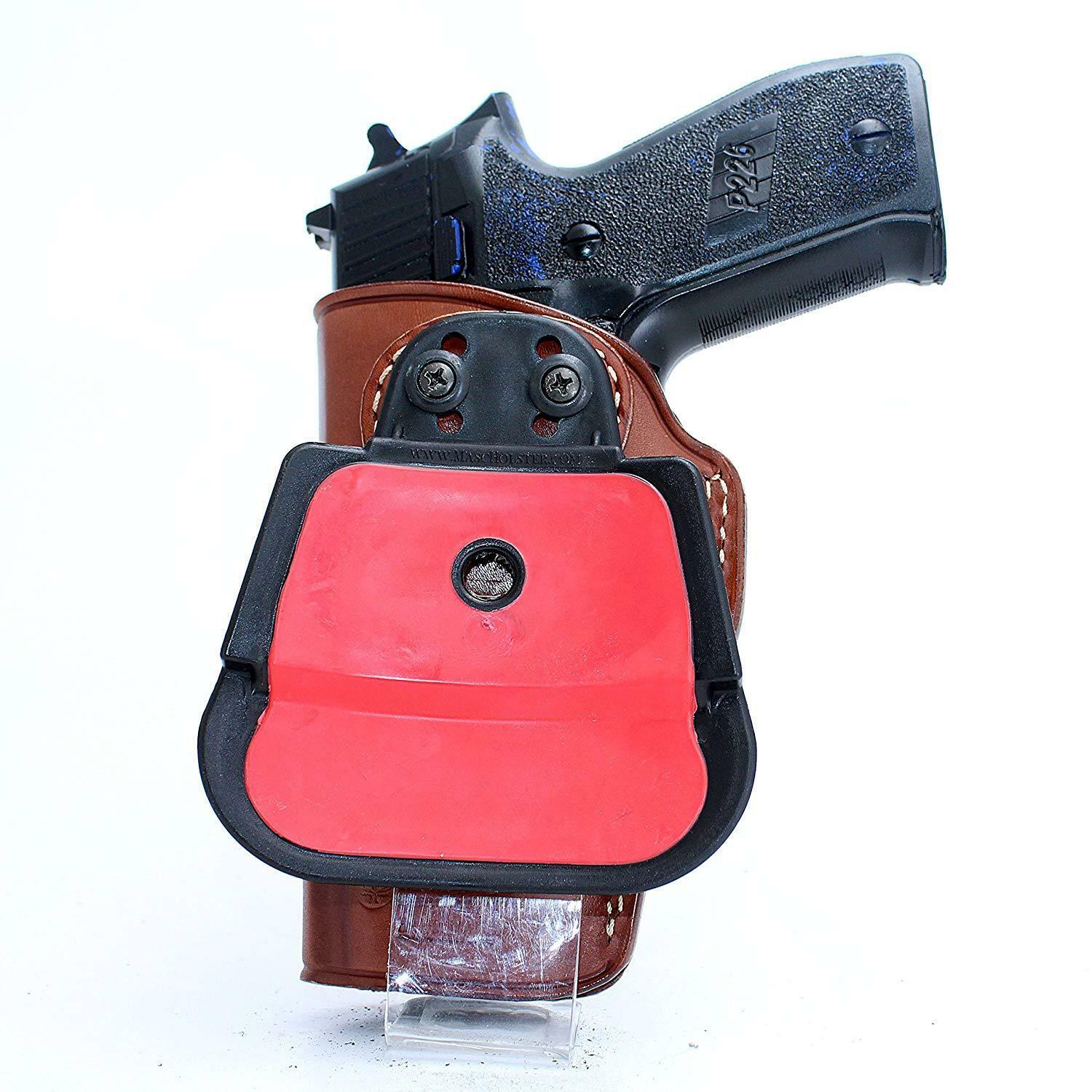 Premium Leather Owb Paddle Holster With Open Top Fits Sig Pro