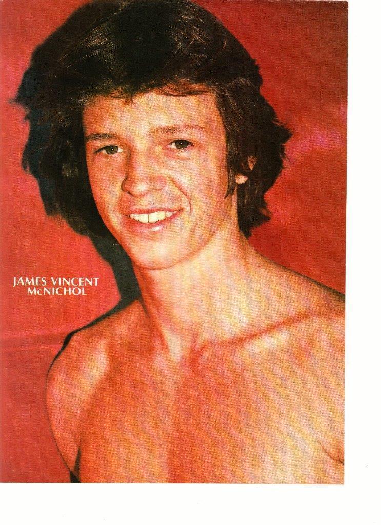 Jimmy Mcnichol Teen Magazine Pinup Clipping Shirtless Close Up Red Wall