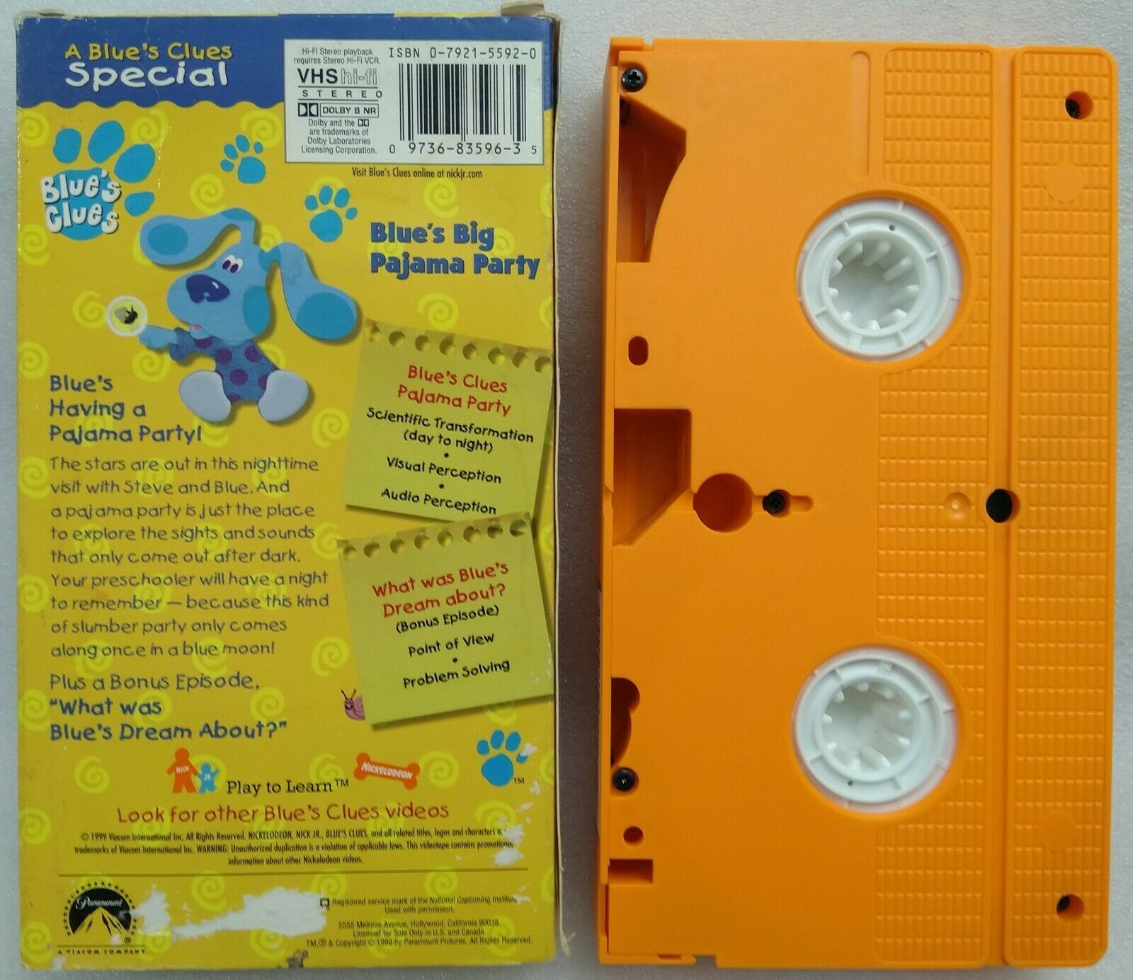 Vhs Blues Clues Blues Big Pajama Party Vhs Vhs Tapes