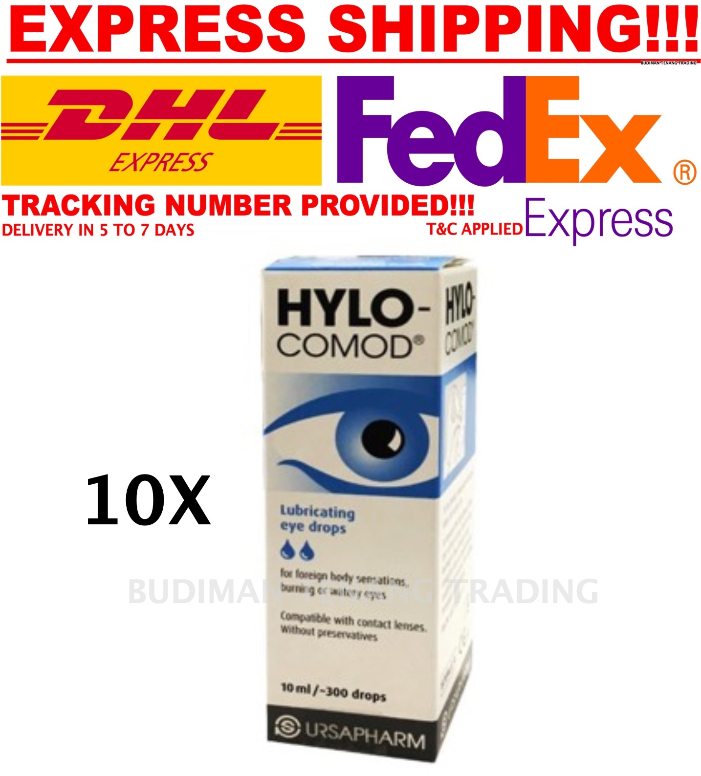 10 BOX Hylo Comod Lubricating Eye Drops 10ml For Dry Eyes Eye Drops