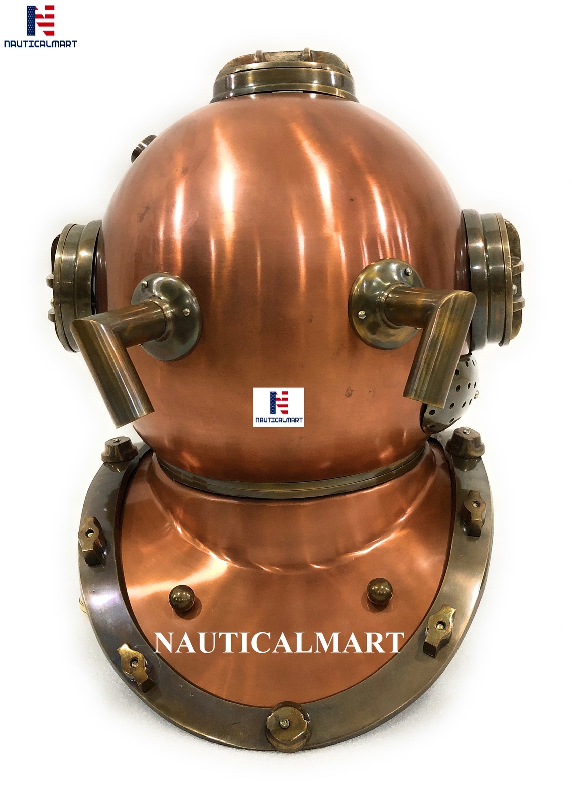 Nauticalmart Copper Brass Us Navy Mark V Diving Divers Helmet