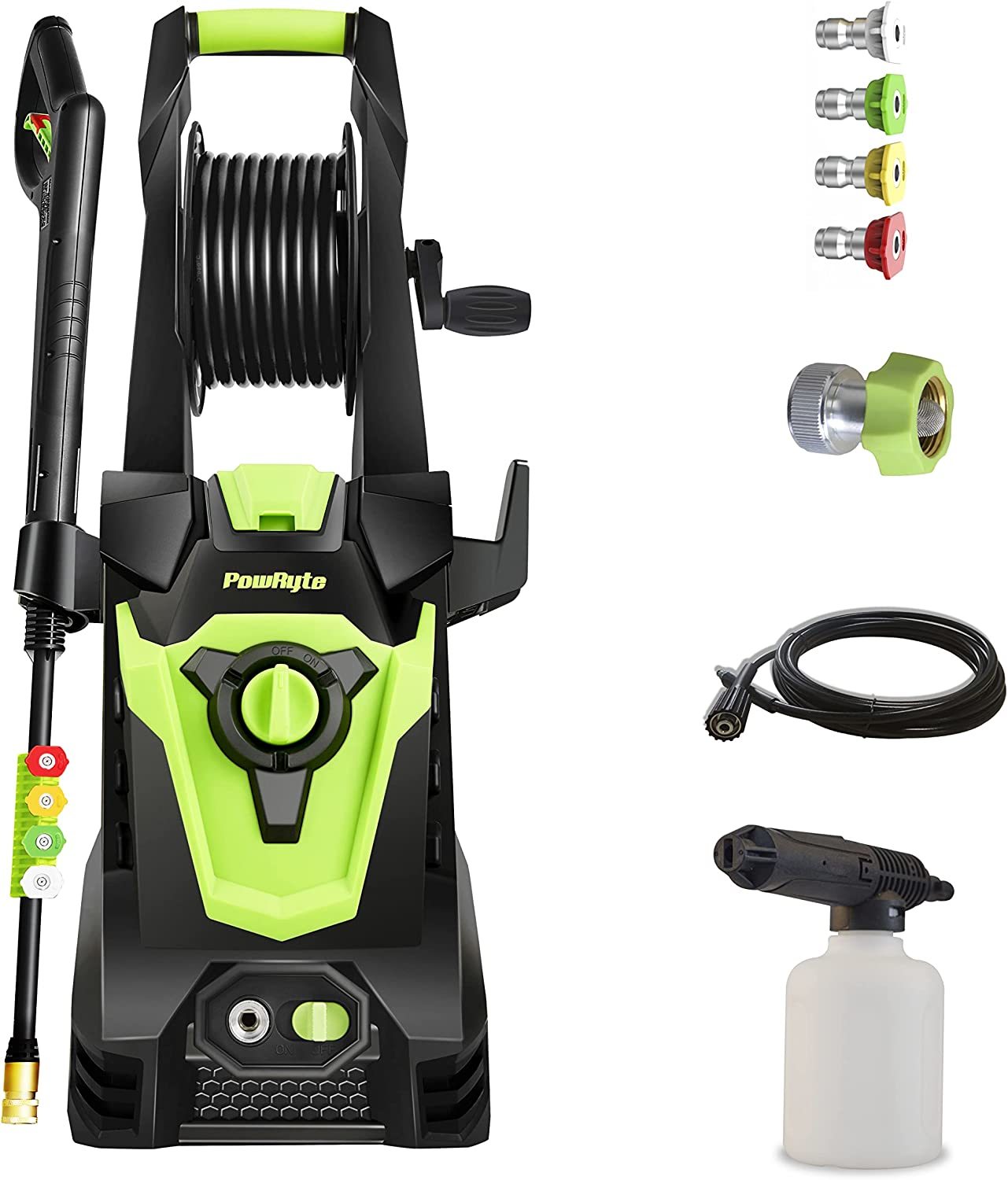 PowRyte Electric Pressure Washer With Hose Reel Foam Cannon 3800 PSI