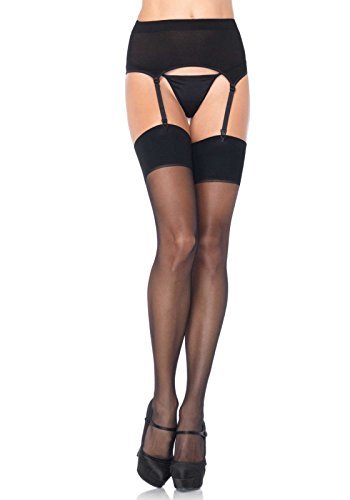 Leg Avenue Womens Plus Size Sheer Garter Belt And Stocking Set Fashion