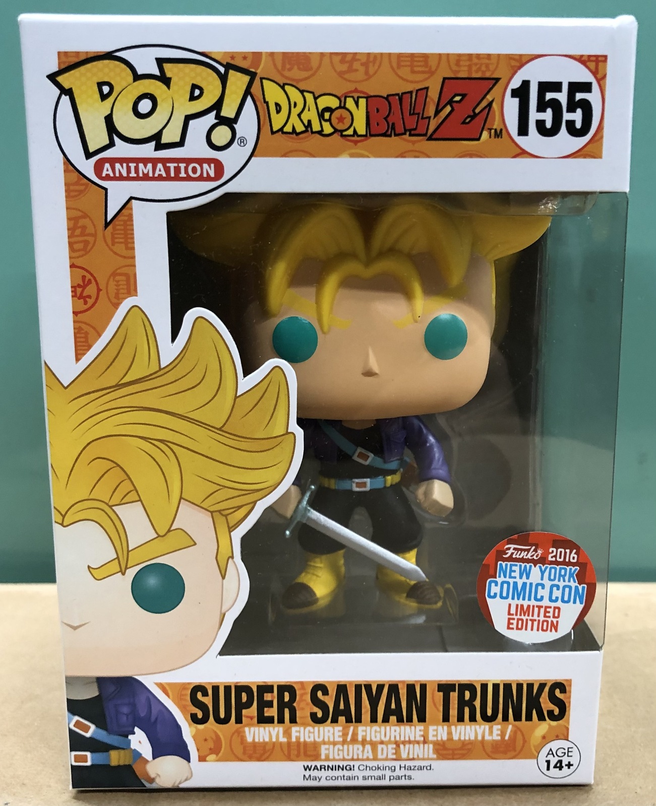 Funko Pop Dragon Ball Z 155 Super Saiyan Trunks NYCC Limited Edition