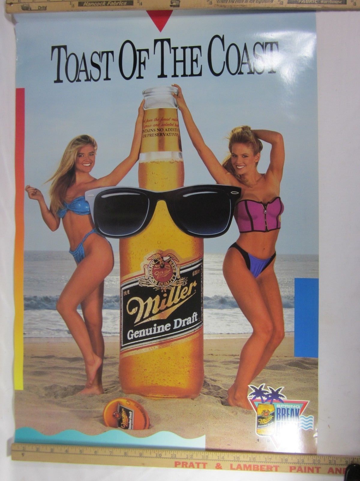 Miller Genuine Draft Mgd Bikini Girls Blondes Beer Poster Spring