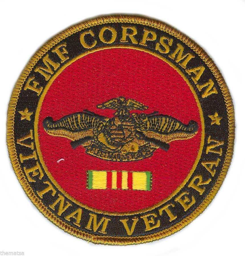 FLEET MARINE FORCE CORPSMAN EMBROIDERED VIETNAM VETERAN SERVICE RIBBON