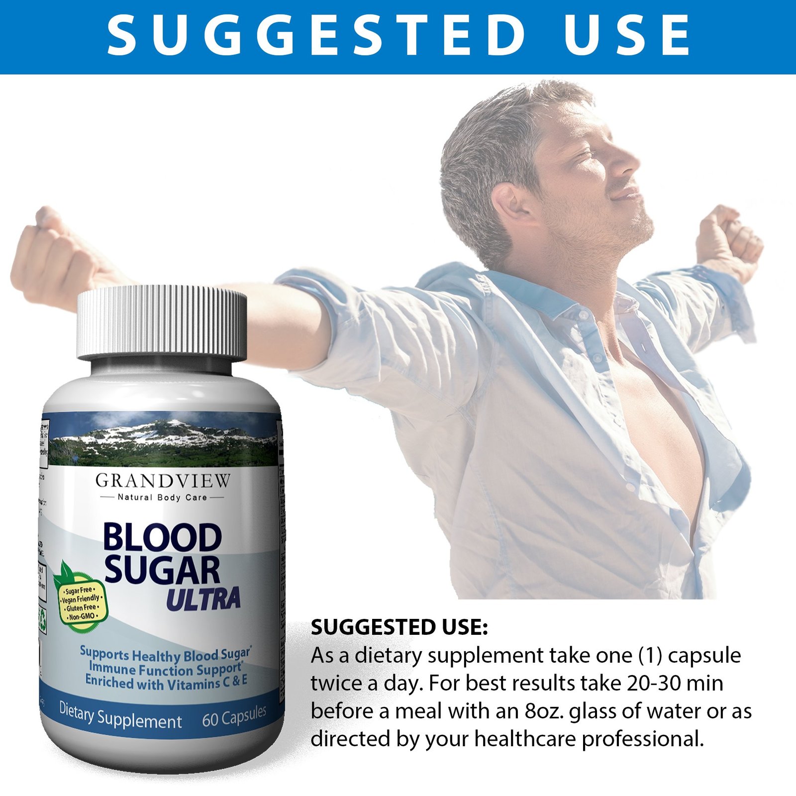 Blood Sugar Ultra Supplement Natural Glucose Control 20 Herbs And