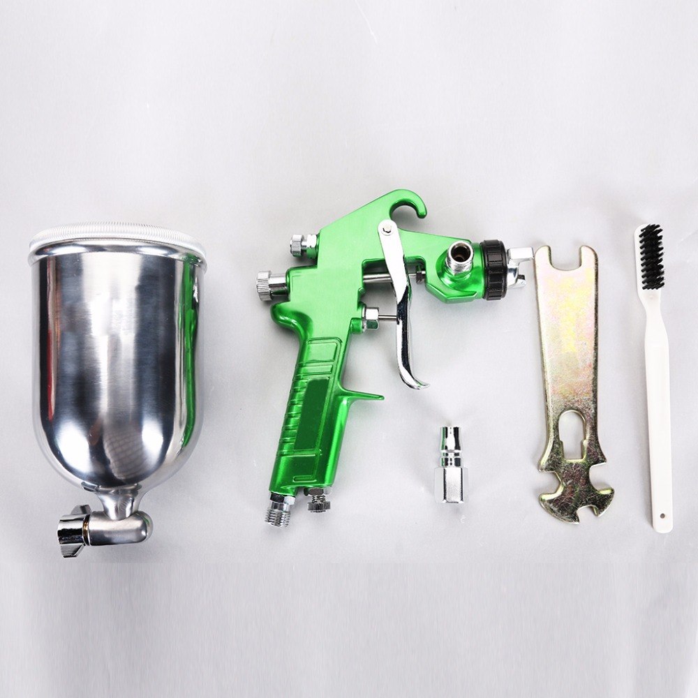 W71 G Professional HVLP Pneumatic Paint Spray Gun Gravity Feed Green