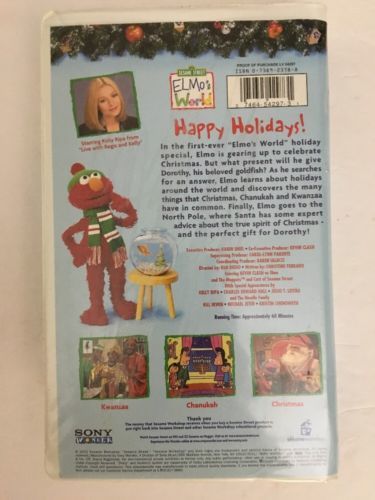 Sesame Street Elmos World Happy Holidays Vhs Tested Rare Ships N